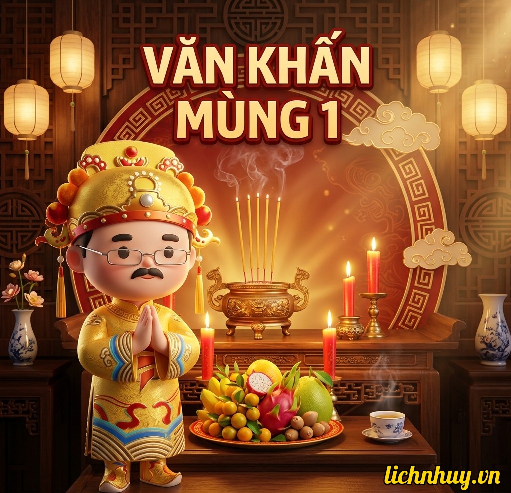 văn khấn mùng 1 trước bàn thờ gia tiên với lễ vật thanh tịnh