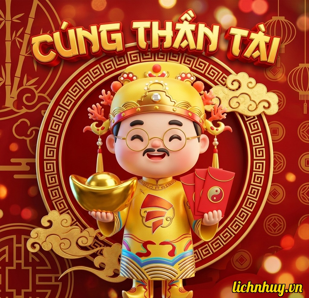 Tượng thần tài bằng vàng 24k rực sáng vượng khí để đại diện cho việc cúng thần tài mùng 10